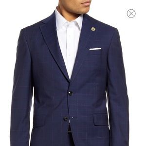 Ted Baker Roger Windowpane Wool Suit Extra Slim BRAND NEW!